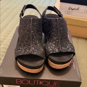 Boutique Corkys Sparkling Black Women's Sandals